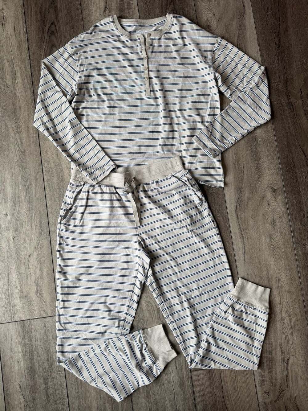 Haven Well Within Lounge Set XS Striped Henley Top Jogger Pants NWOT